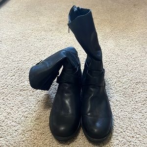 Black calf boots